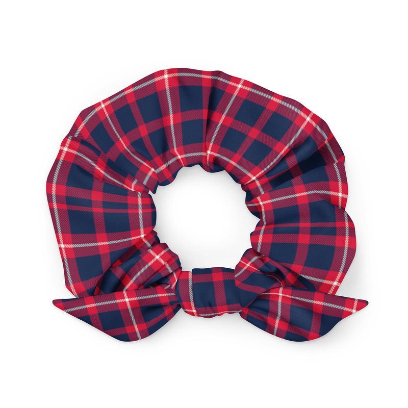 Red and Blue Plaid Scrunchie