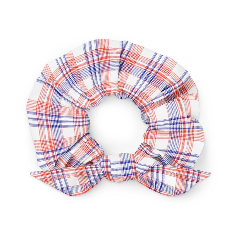 Orange and Blue Plaid Light Scrunchie