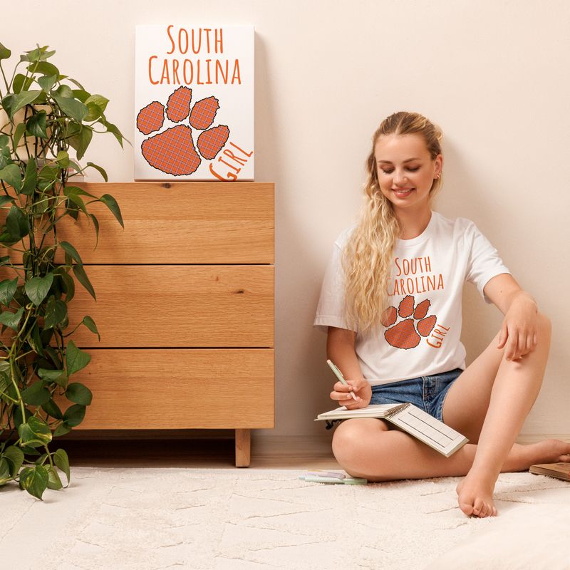 SC Girl (Paw) Orange Text Front Only t-shirt