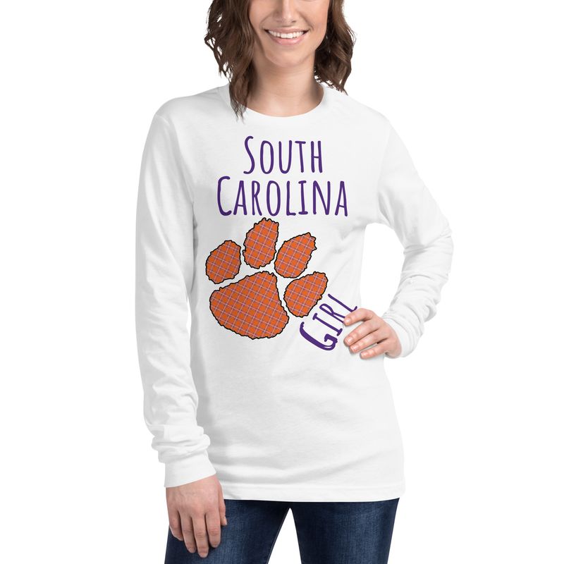 SC Girl (Paw) Purple Text Front Only Long Sleeve Tee
