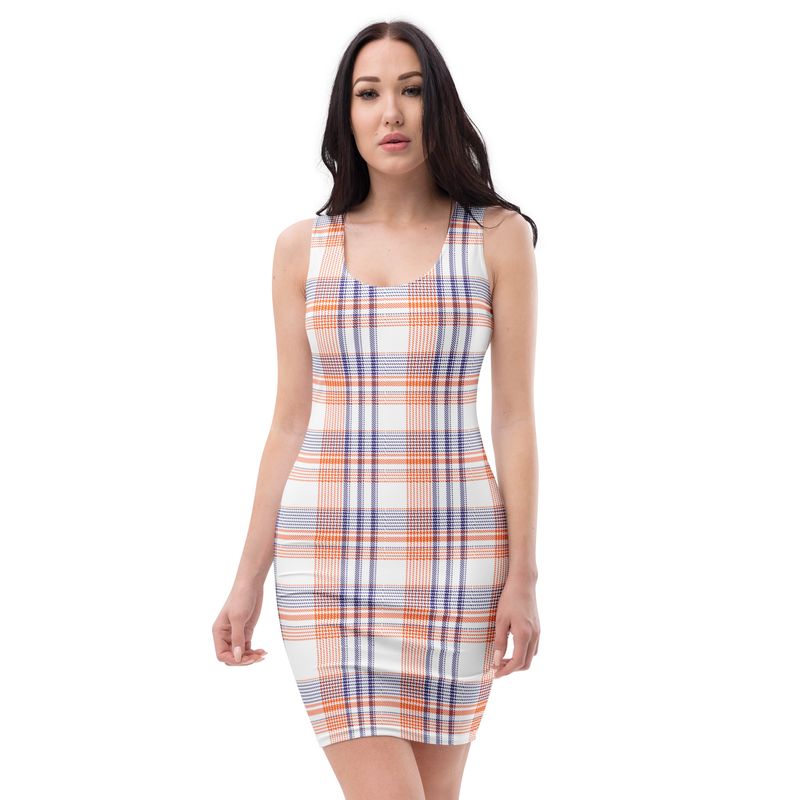 Orange and Purple Plaid Light Dress