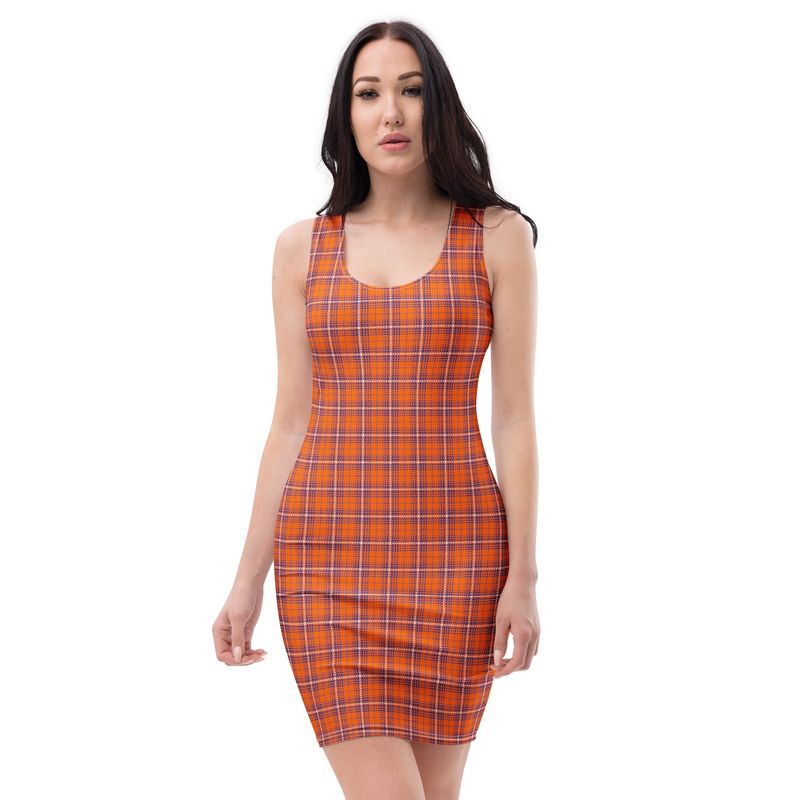 Orange and Purple Plaid Dark Dress