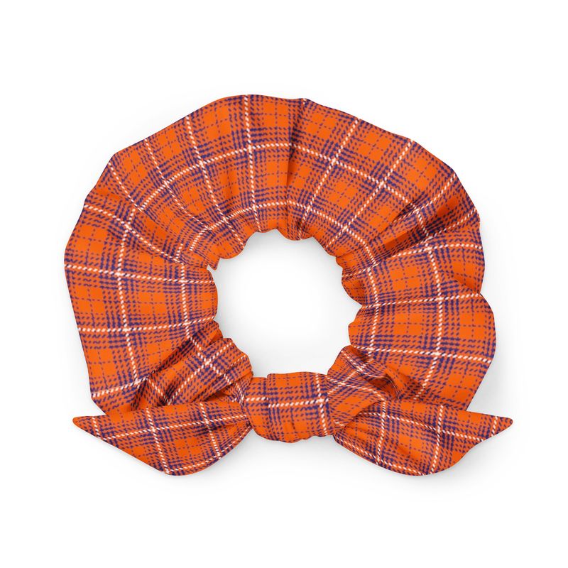 Orange and Purple Plaid Dark Scrunchie