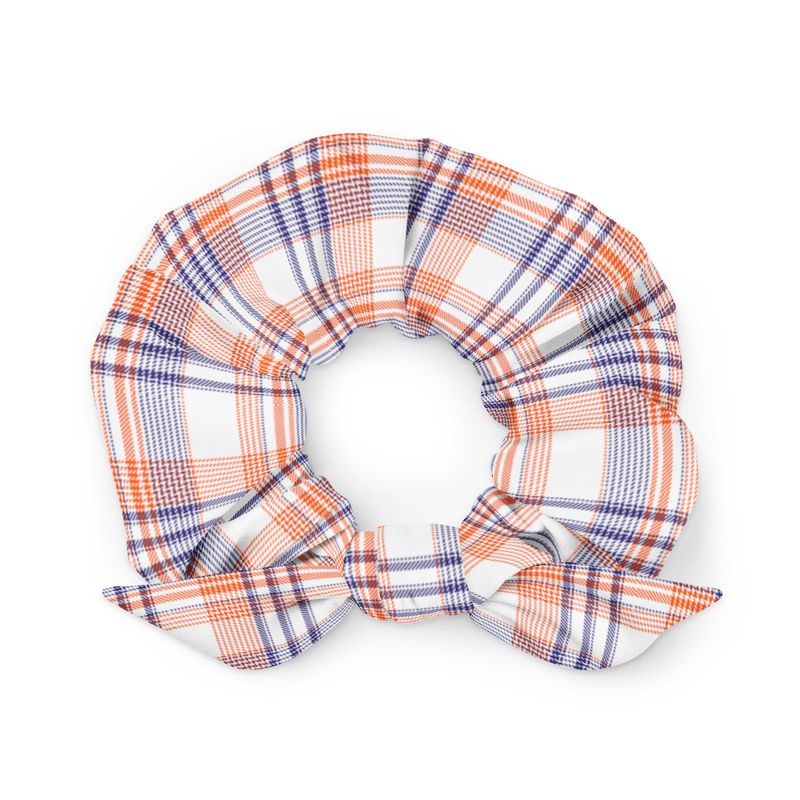 Orange and Purple Plaid Light Scrunchie