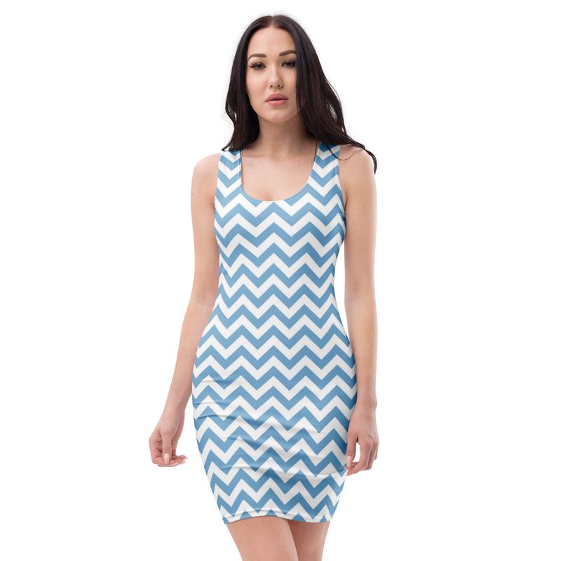 Light Blue Chevron Dress