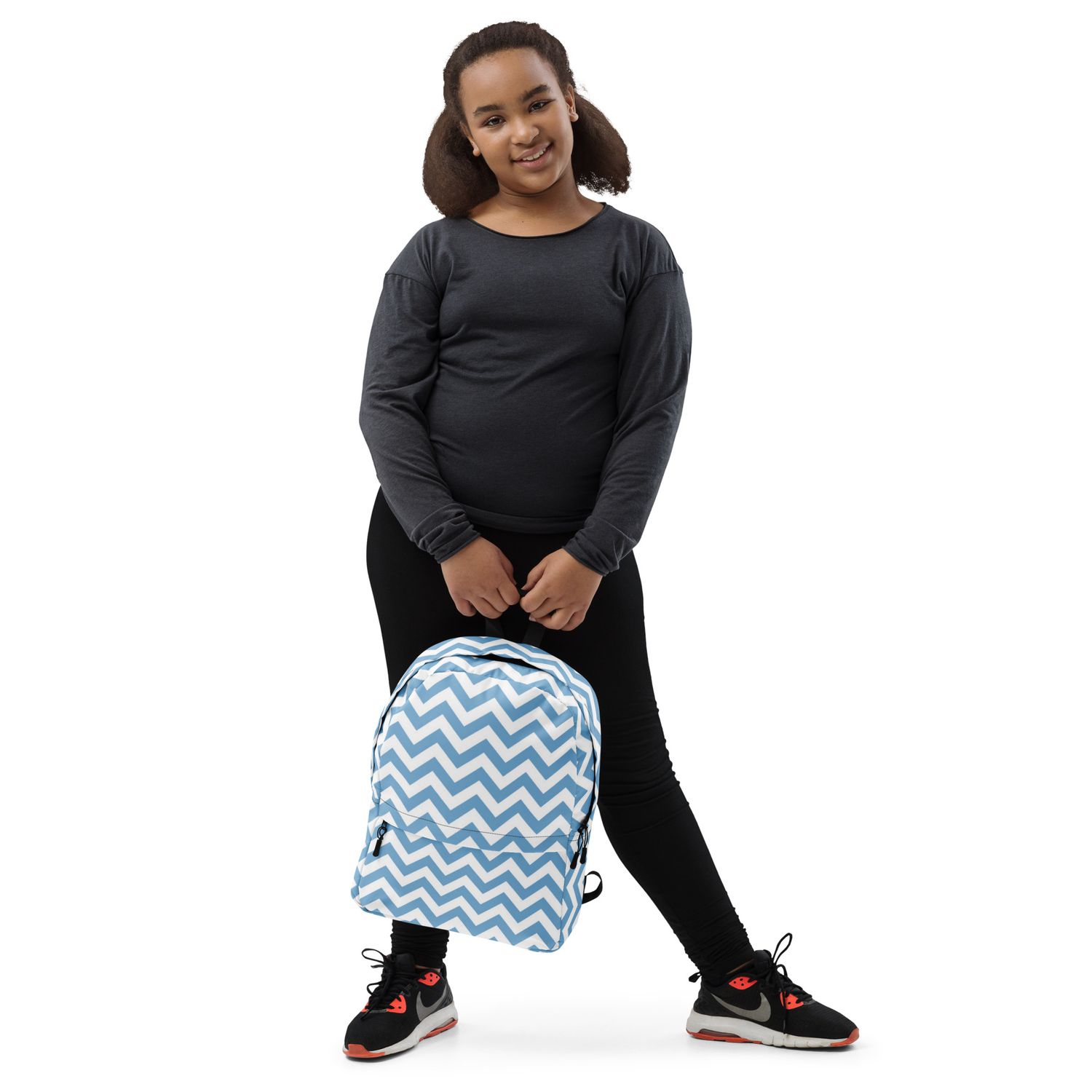 Light Blue Chevron Backpack