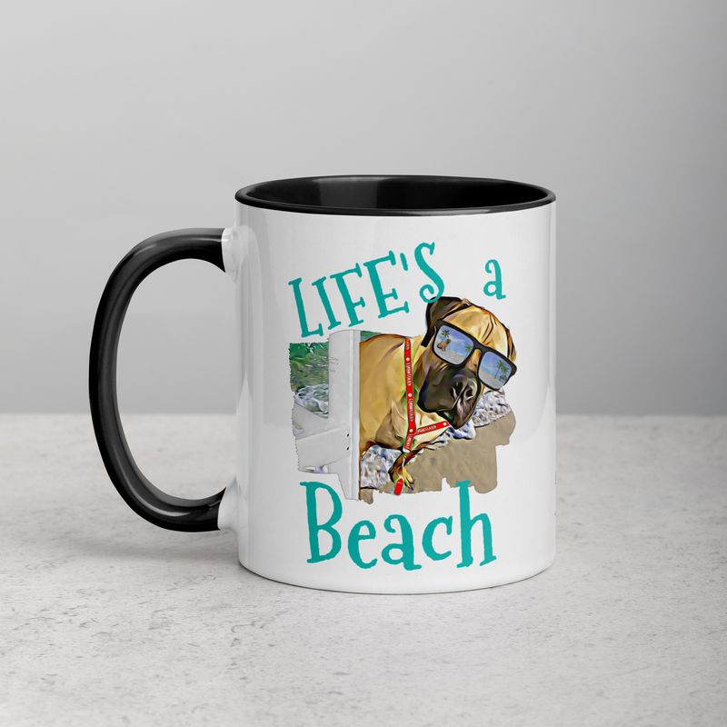 LIFE'S a Beach Mug with Color Inside