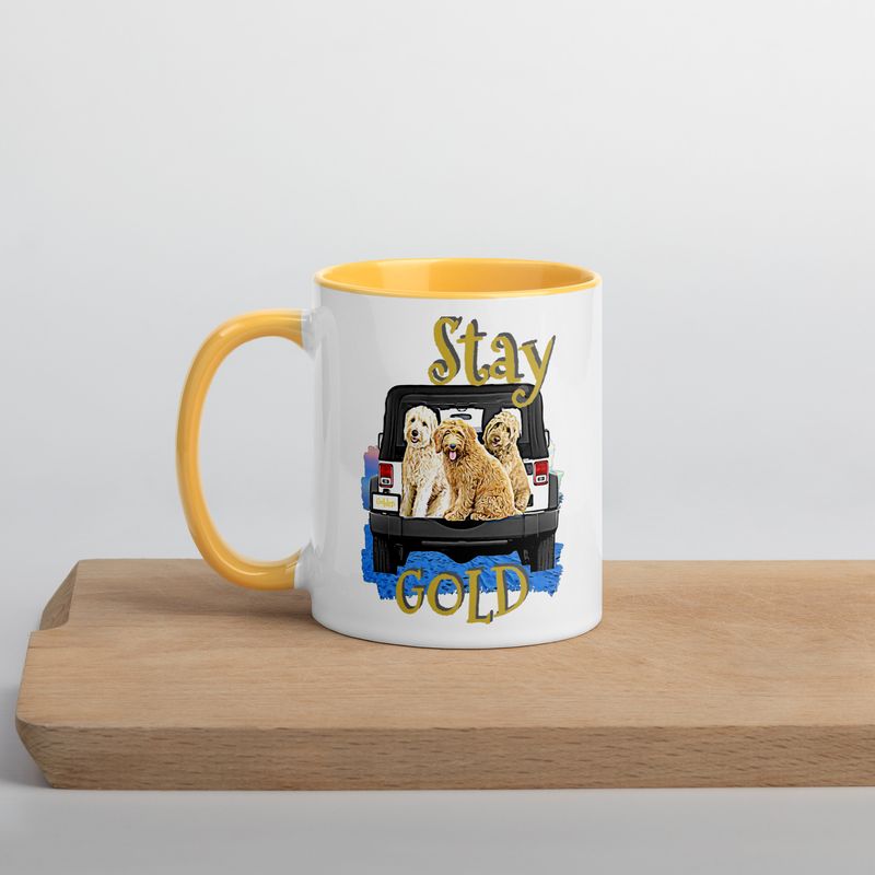 GOLD (Doodles) Mug with Color Inside