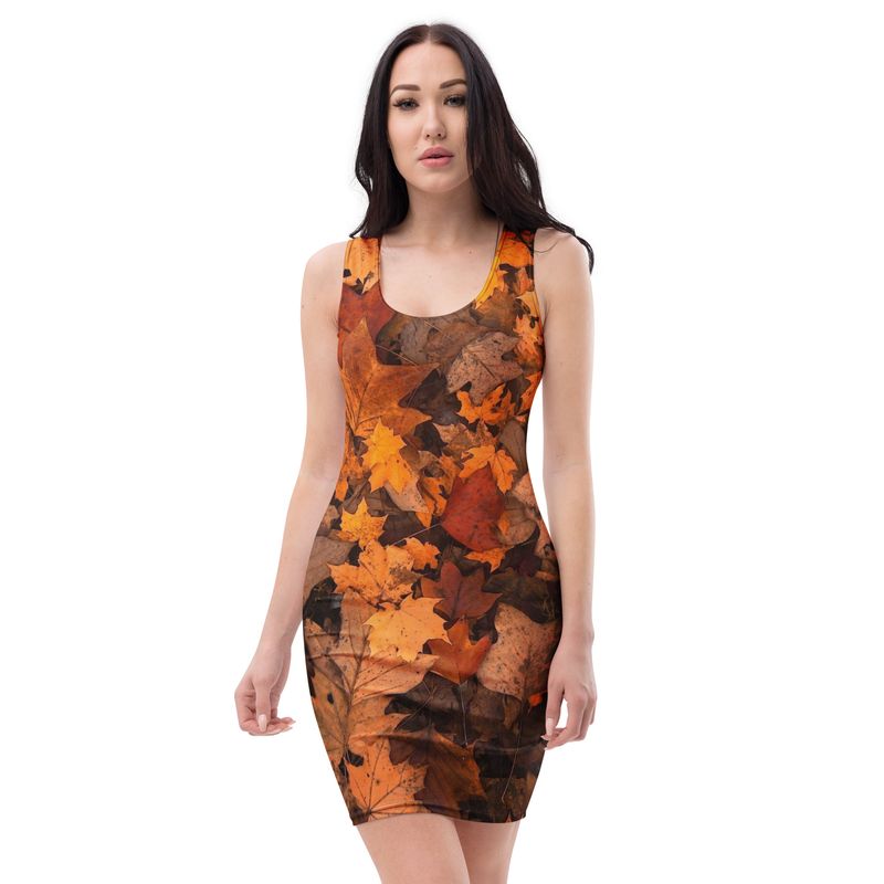 Fall Leaves Sleeveless Dress