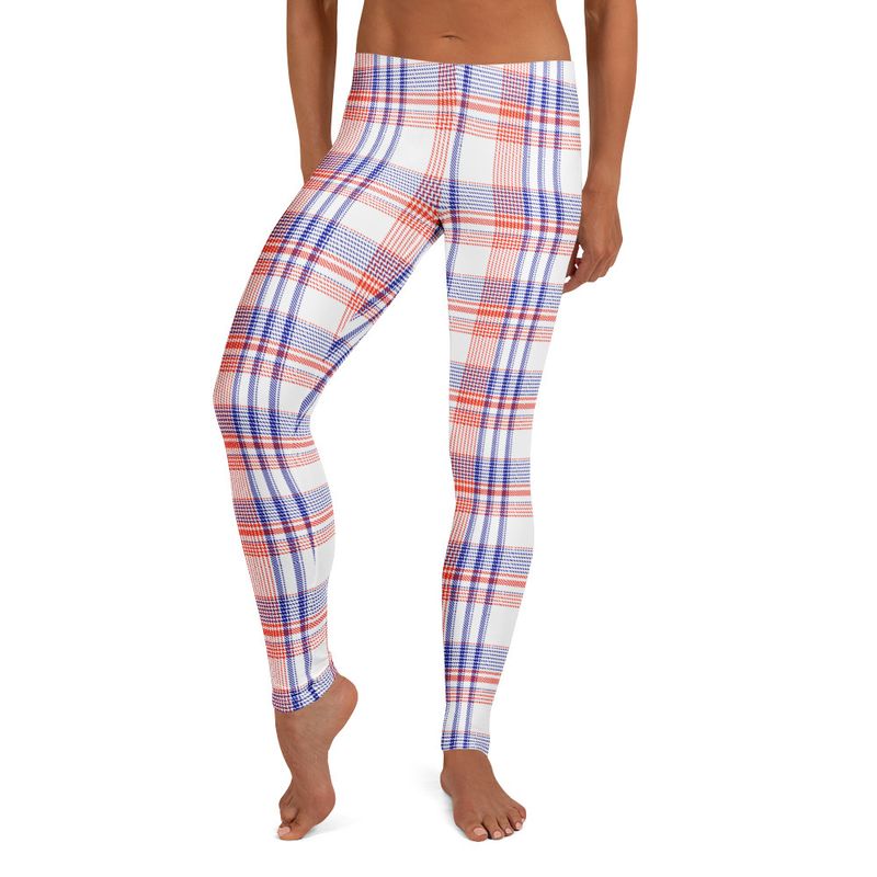 Orange and Blue Plaid Light Leggings
