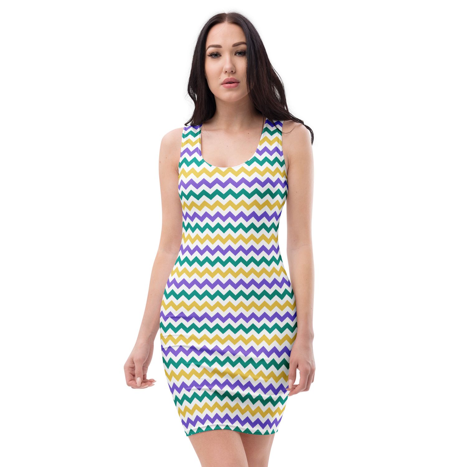 Mardi Gras Chevron Dress
