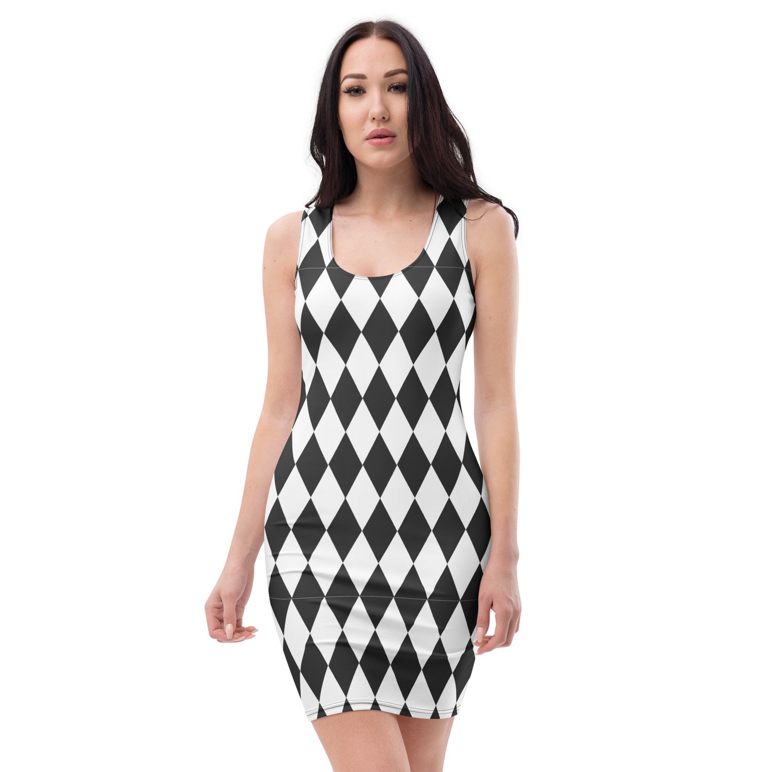 Black and White Harlequin Dress