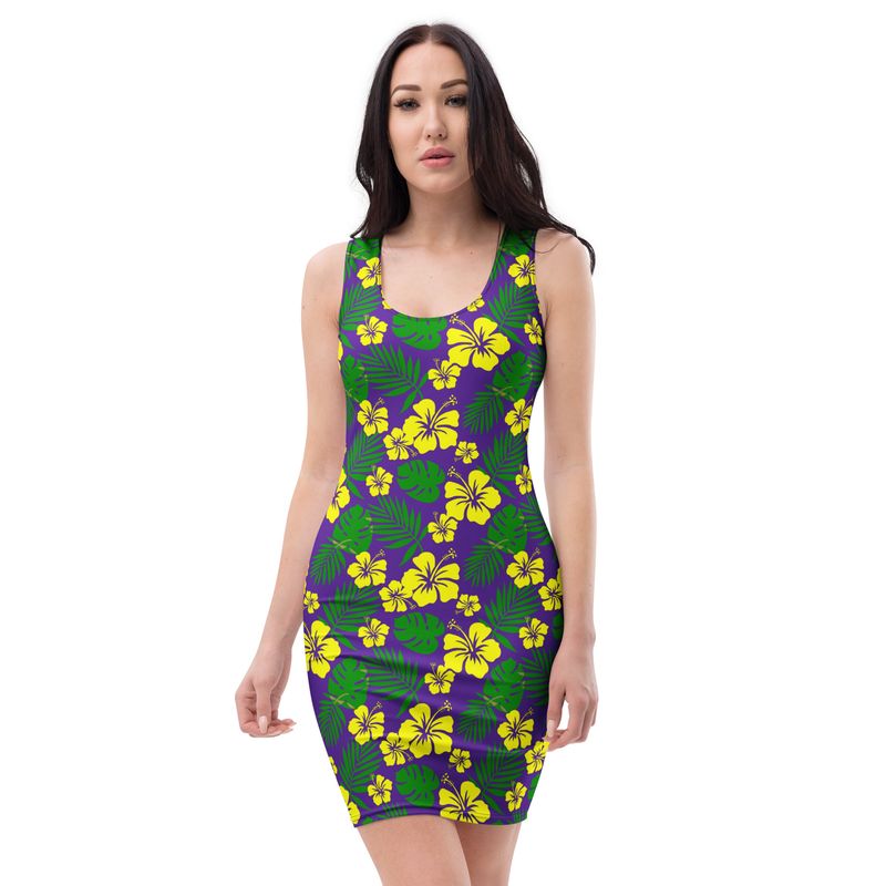 Mardi Gras Floral Dress
