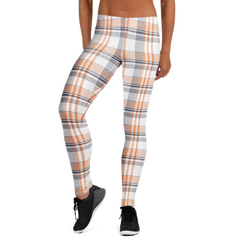 Burnt Orange and Navy Plaid Light Leggings
