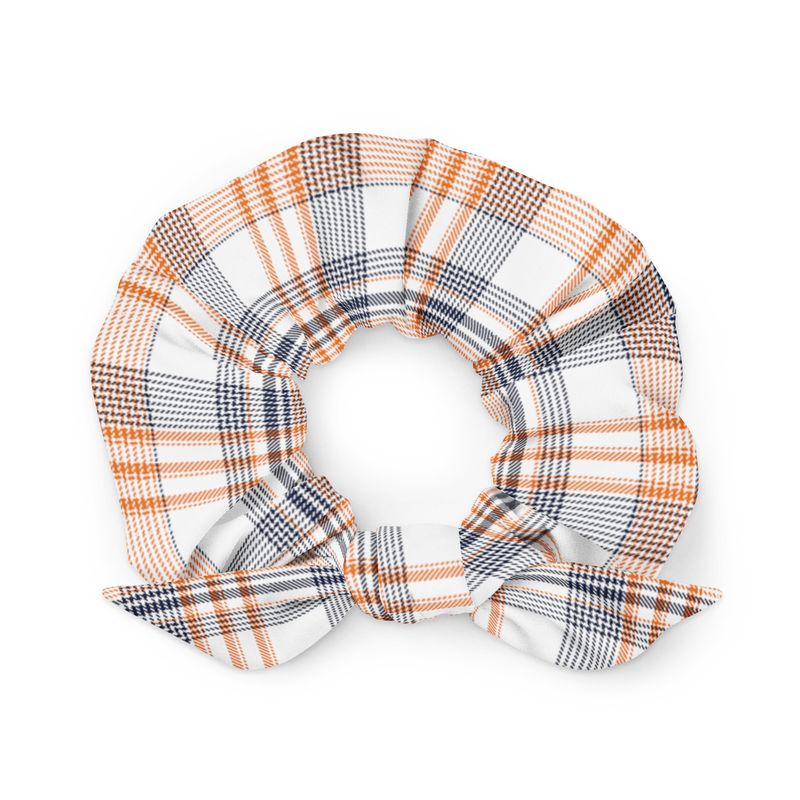 Burnt Orange and Navy Plaid Light Scrunchie