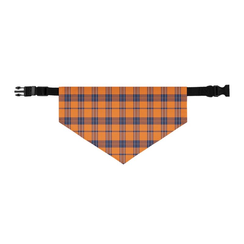 Burnt Orange and Navy Plaid Pet Bandana Collar
