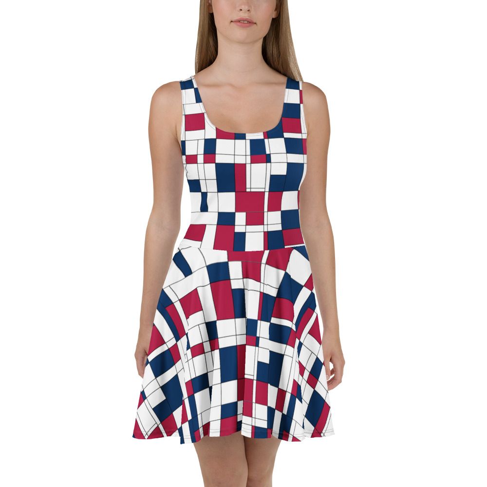 Mondrian-Inspired USA Skater Dress