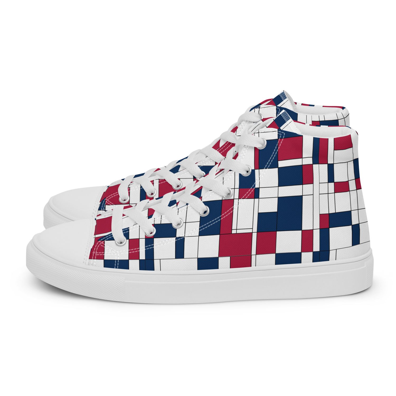 Mondrian-Inspired USA Women’s high top canvas shoes