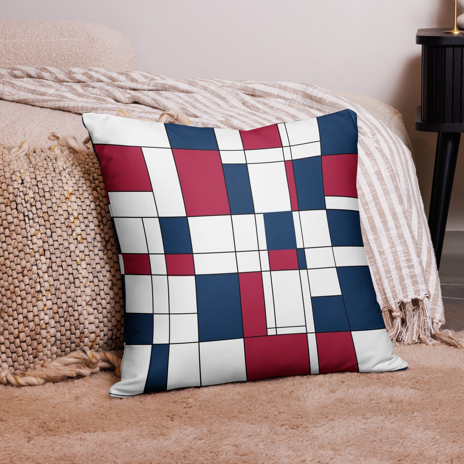 Mondrian-Inspired USA Basic Pillow