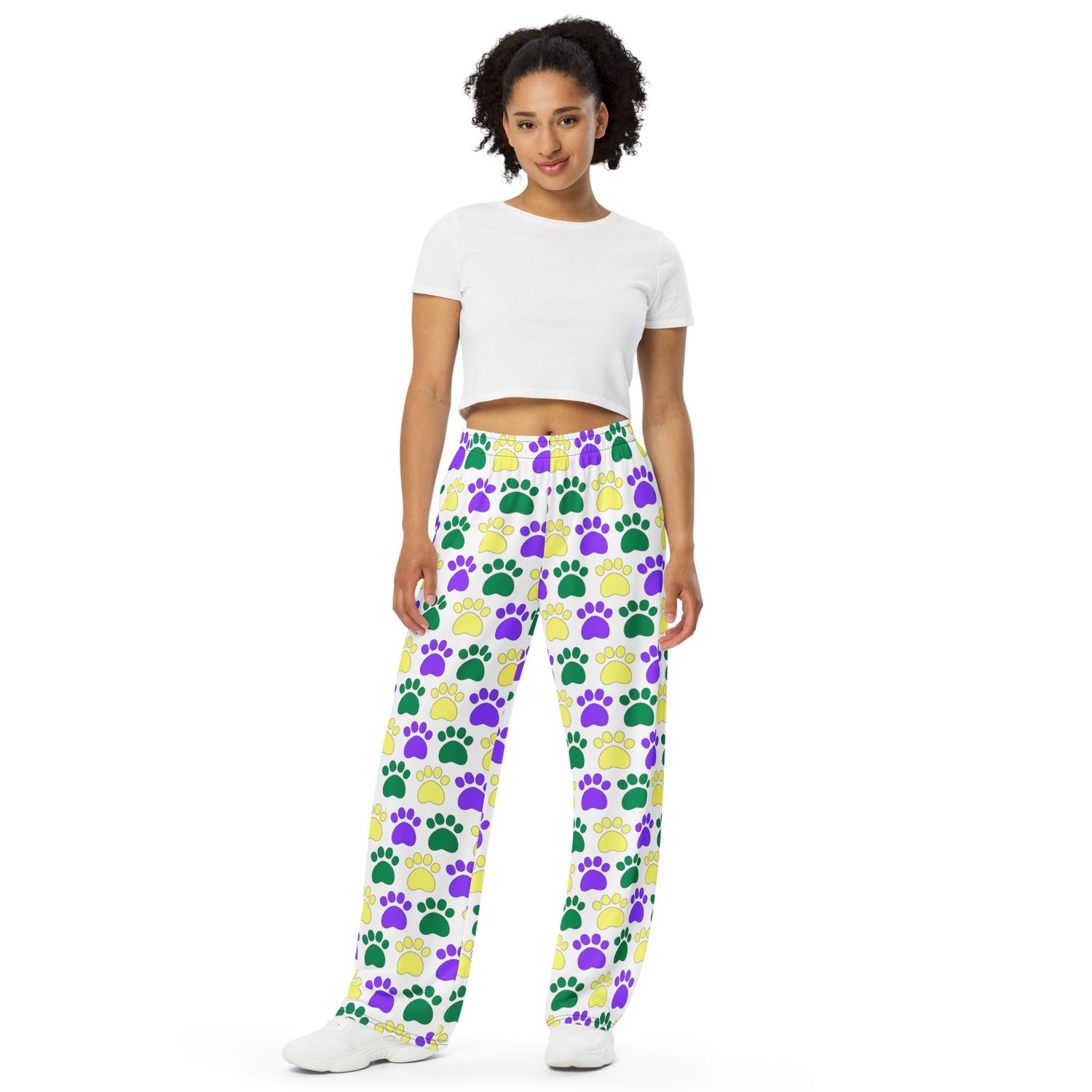 Scattered Paws Unisex wide-leg pants