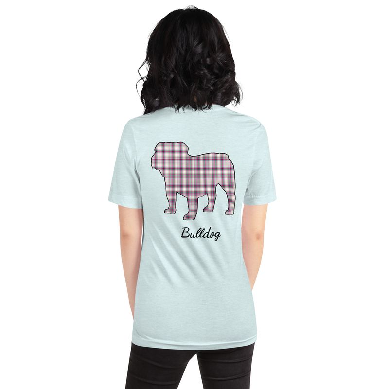 Bulldog Mom Plaid t-shirt