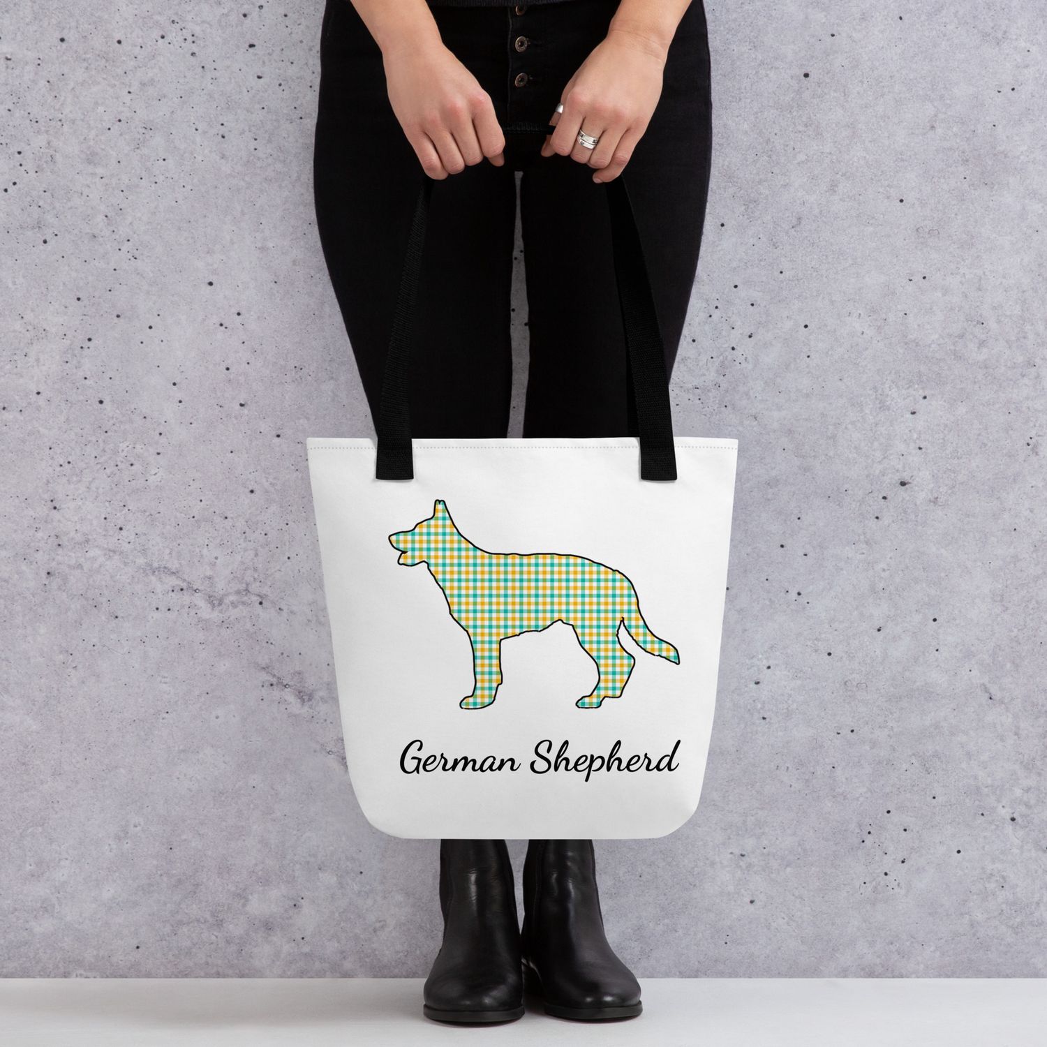 Shepherd Mom Plaid Tote bag