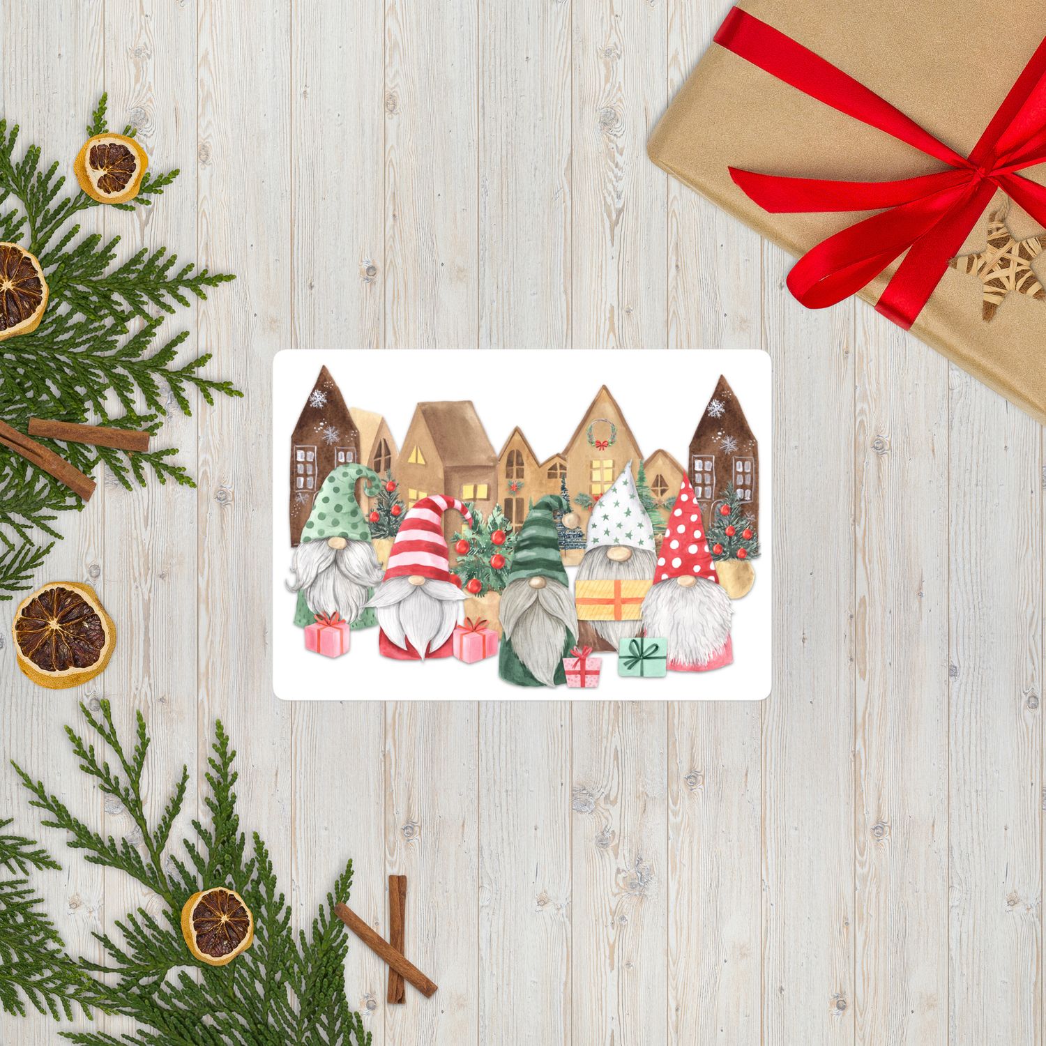 Gnome for Christmas Bubble-free stickers