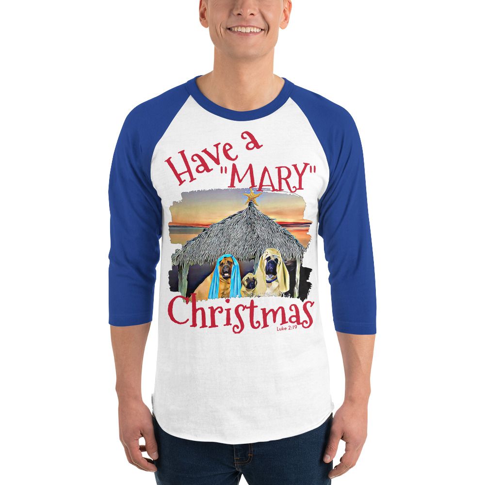 &quot;Mary&quot; Christmas 3/4 sleeve raglan shirt