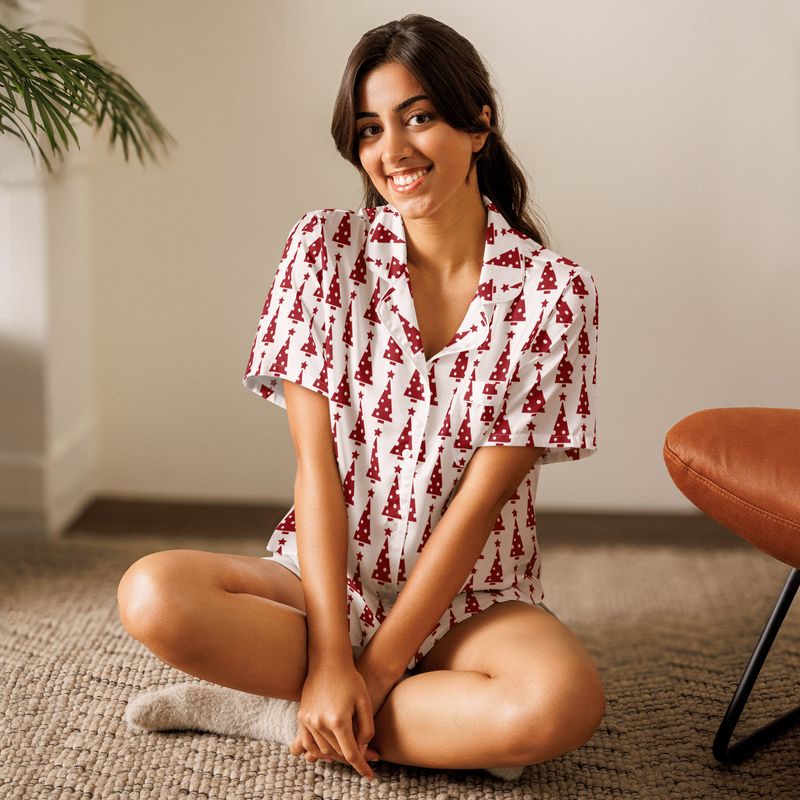 Christmas Trees women’s short sleeve pajama top