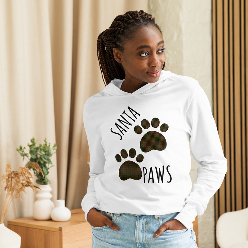 Santa Paws Hooded long-sleeve tee