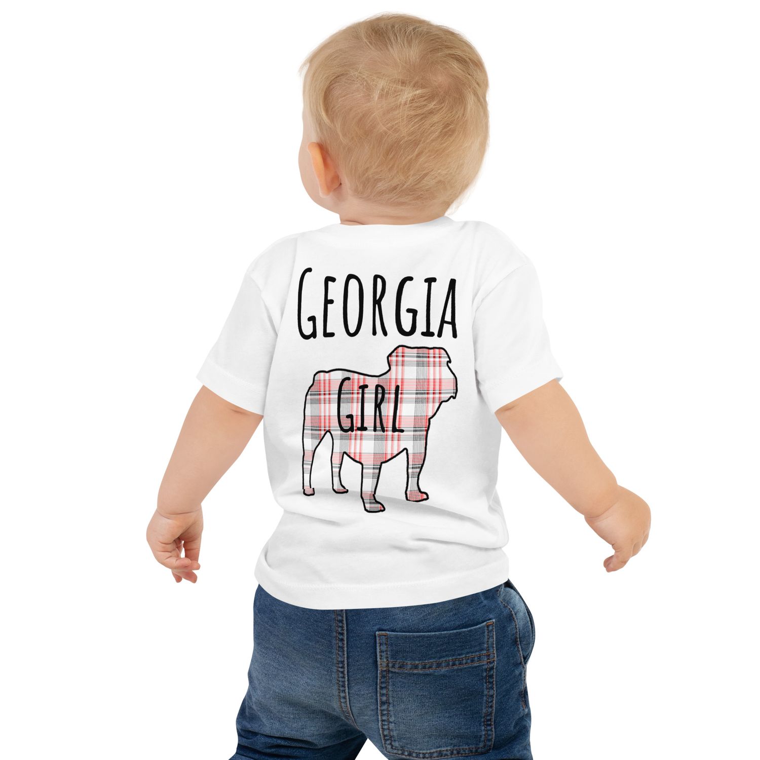 Georgia Girl (Bulldog) Black Text Baby Jersey Short Sleeve Tee