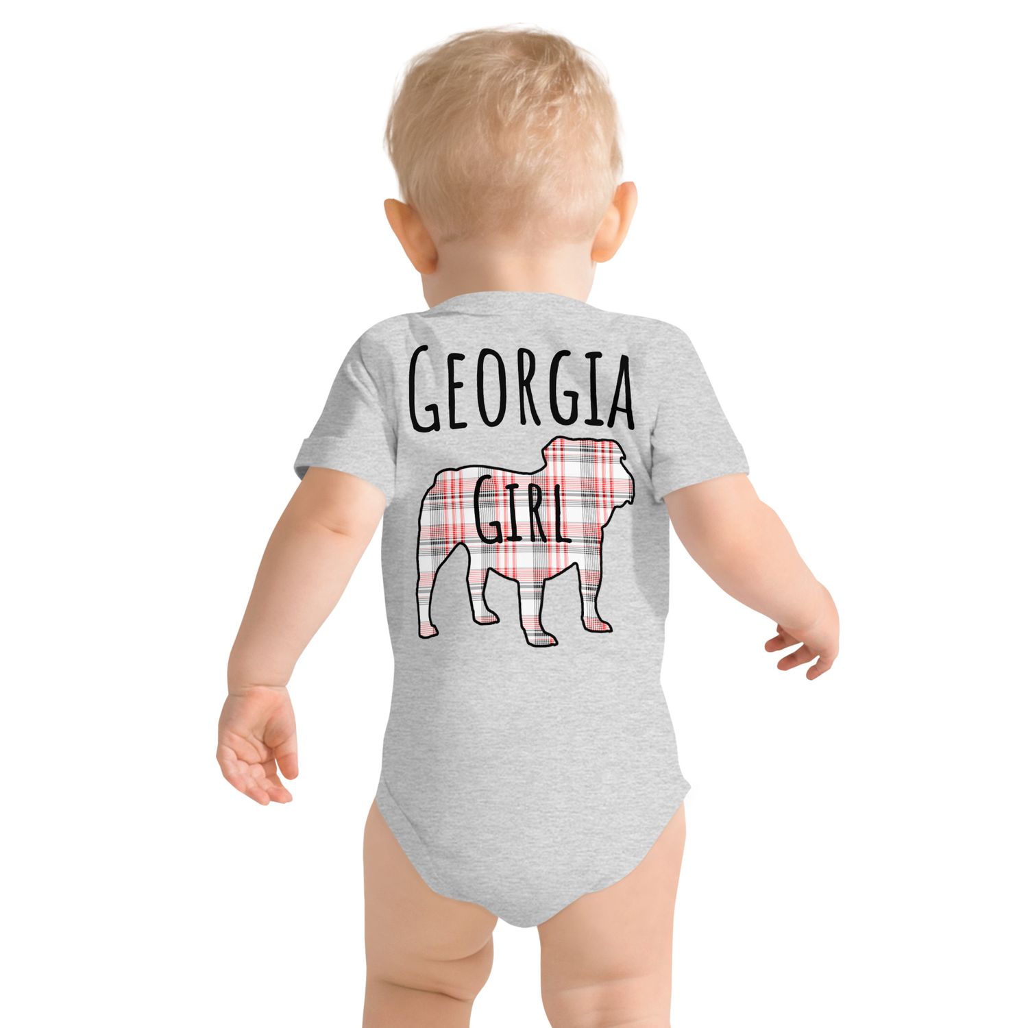 Georgia Girl (Bulldog) Black Text Baby short sleeve one piece