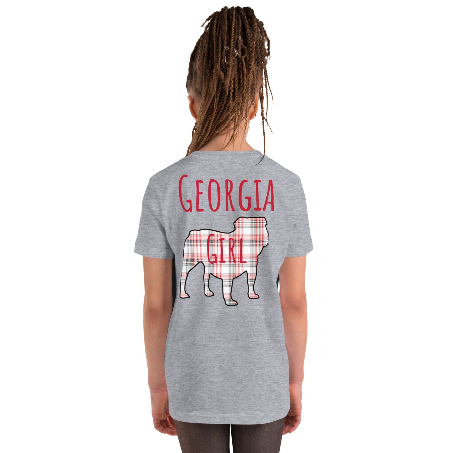 Georgia Girl (Bulldog) Red Text Youth Short Sleeve T-Shirt