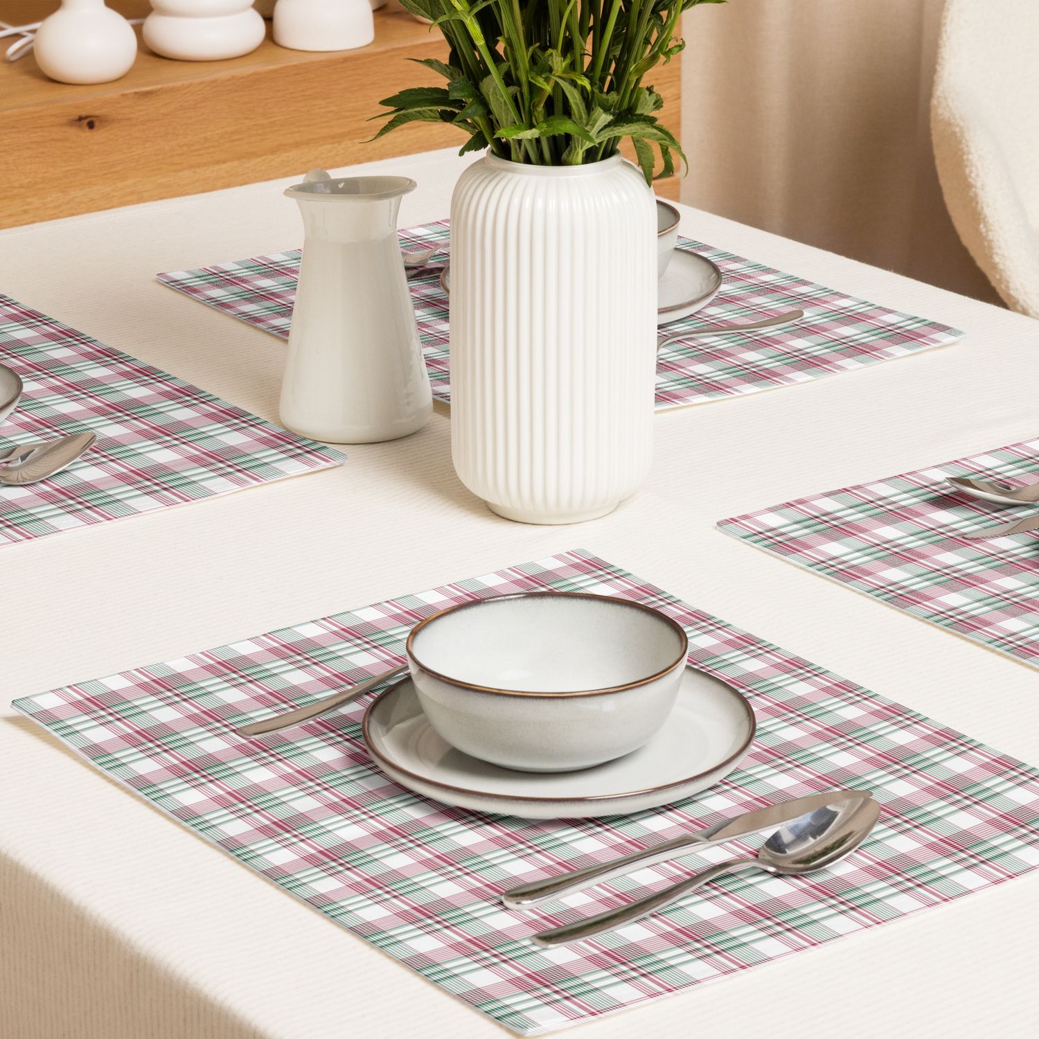 Christmas Plaid Placemat Set