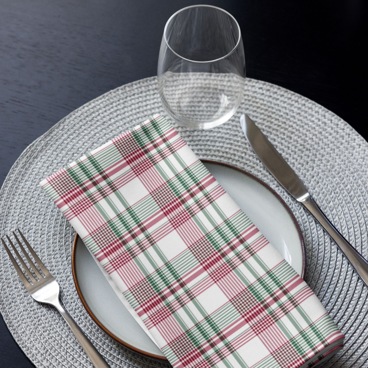 Christmas Plaid Cloth napkin set