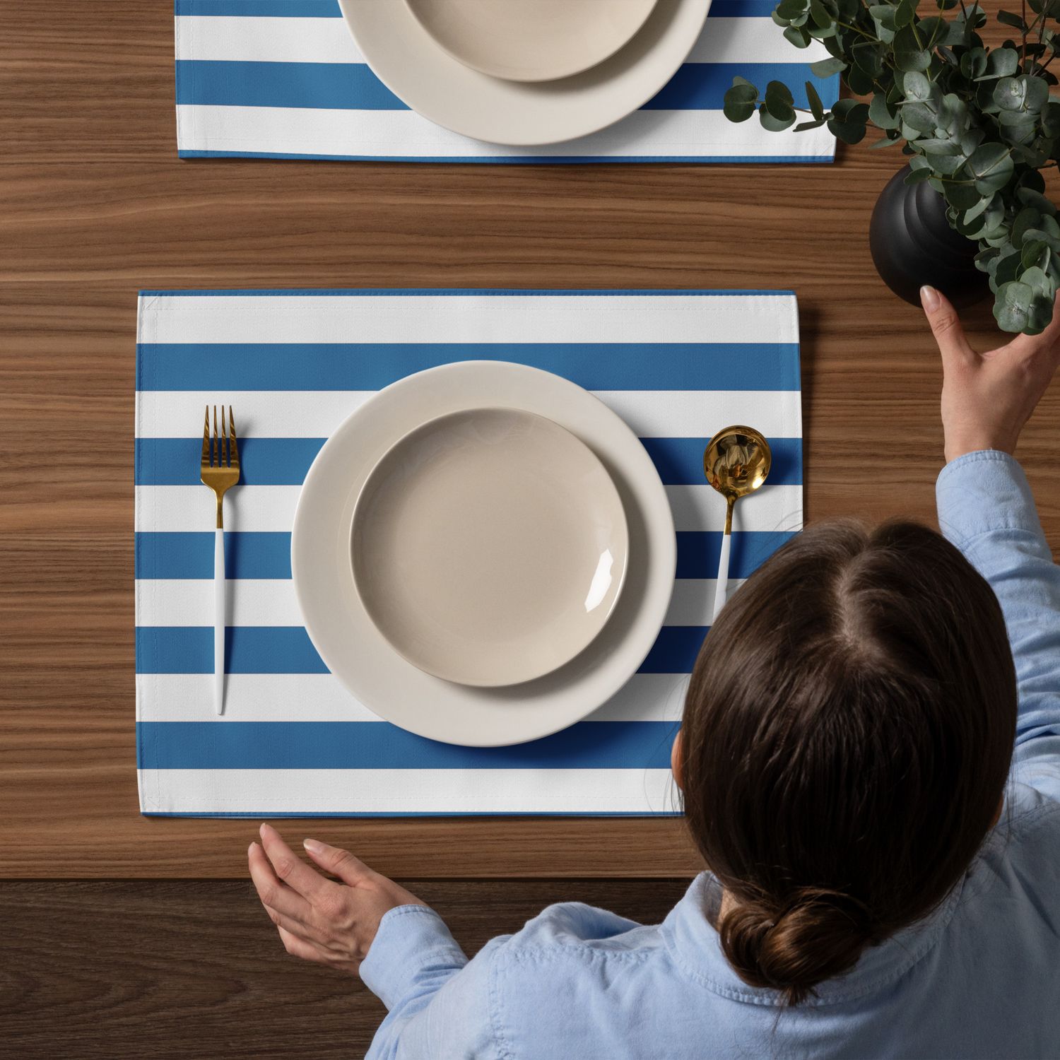 Blue and White Placemat Set