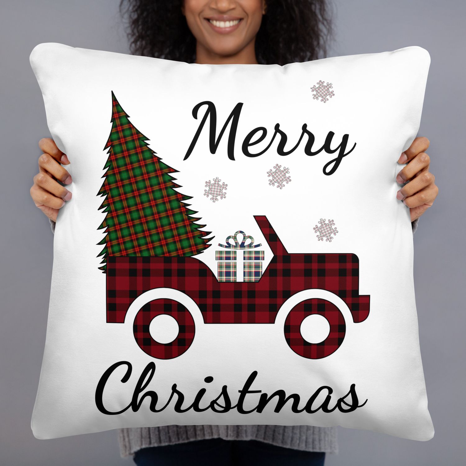 Plaid Christmas Reversible Pillow
