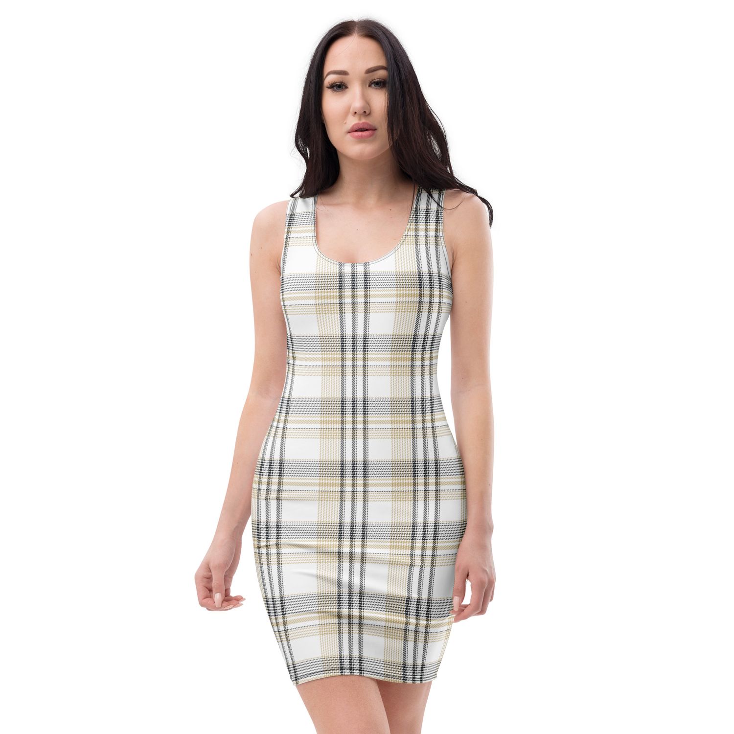 Black and Gold Plaid Light dress