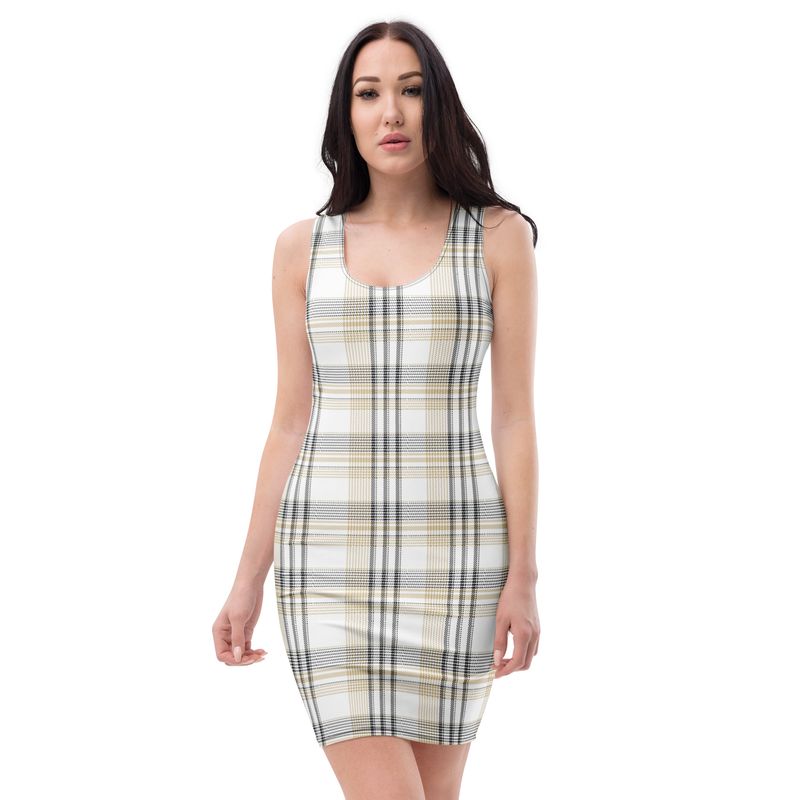 Black and Gold Plaid Light dress