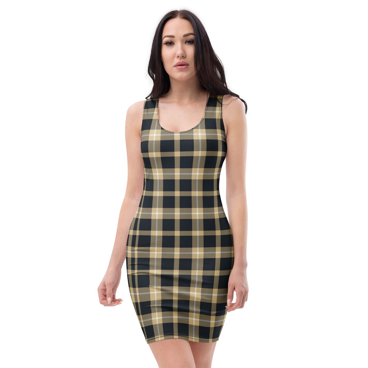 Black and Gold Plaid Dark dress