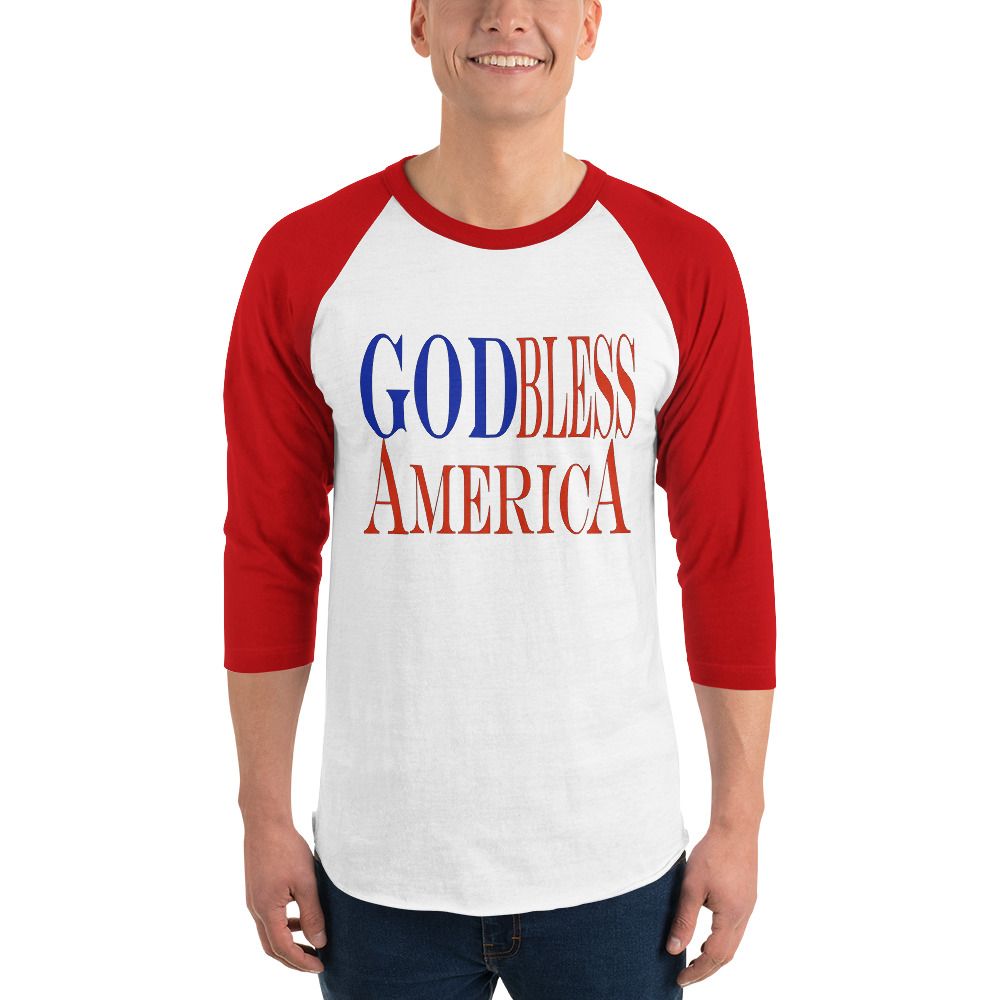 God Bless /4 sleeve raglan shirt