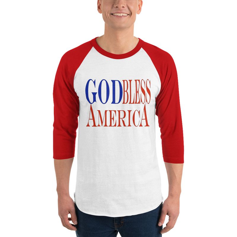 God Bless /4 sleeve raglan shirt