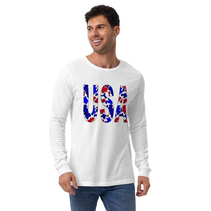 USA Camo Unisex Long Sleeve Tee