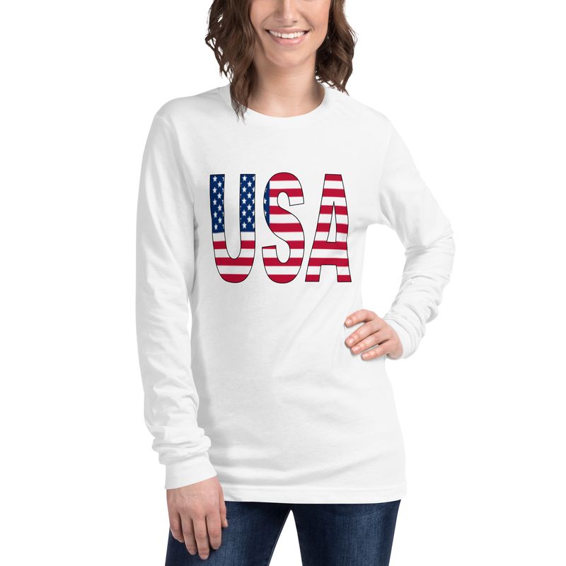 USA Flag Unisex Long Sleeve Tee