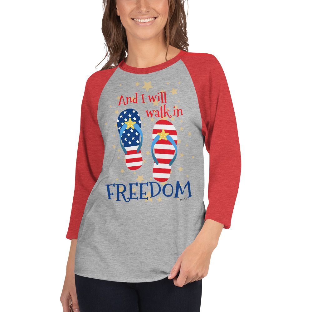 Freedom Flip-Flops 3/4 sleeve raglan shirt