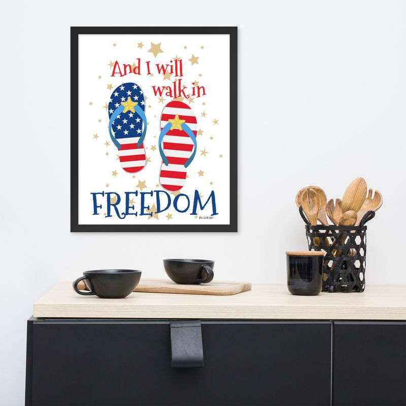 Freedom Flip-Flops Framed poster
