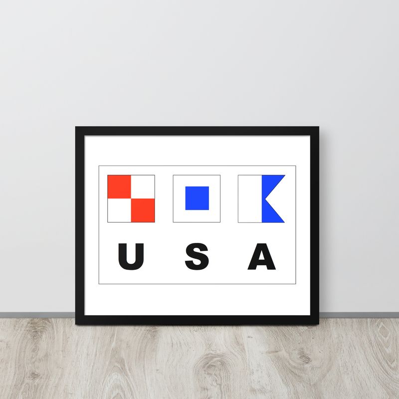 USA Nautical Framed poster