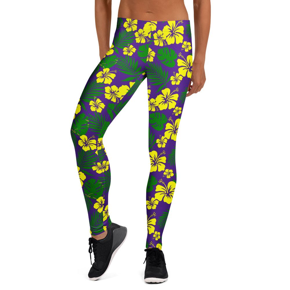 Mardi Gras Floral Leggings