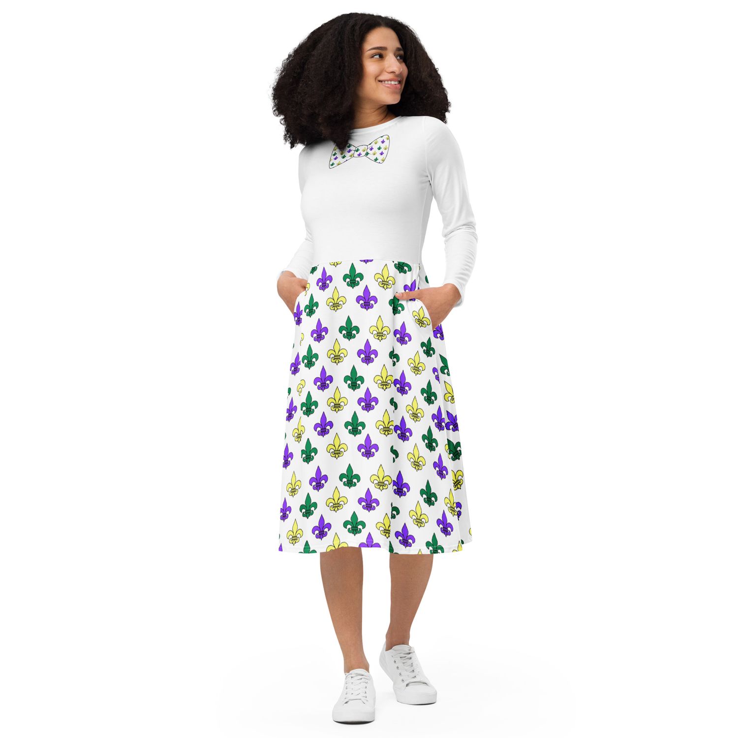 Mardi Gras Scattered midi dress