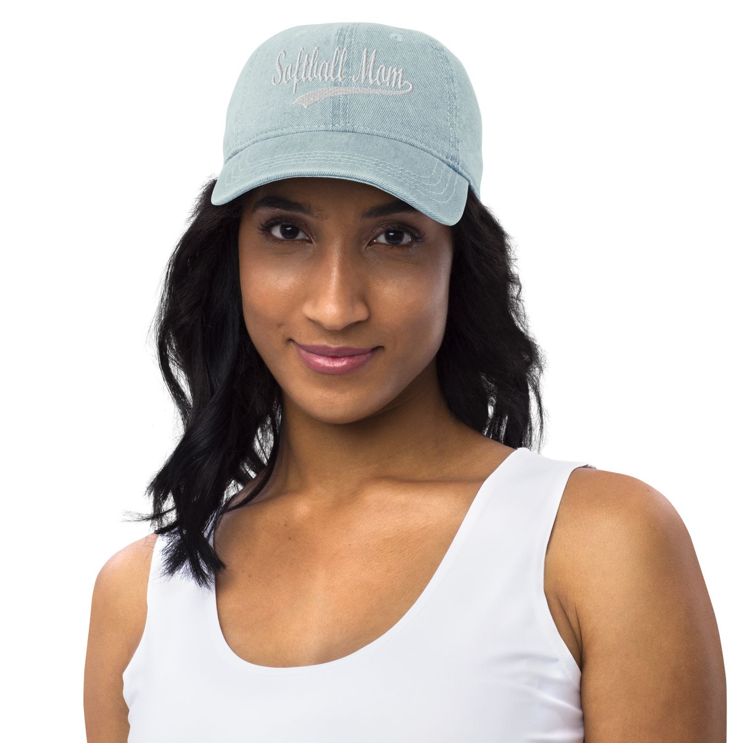 Softball Mom Embroidered Denim Hat